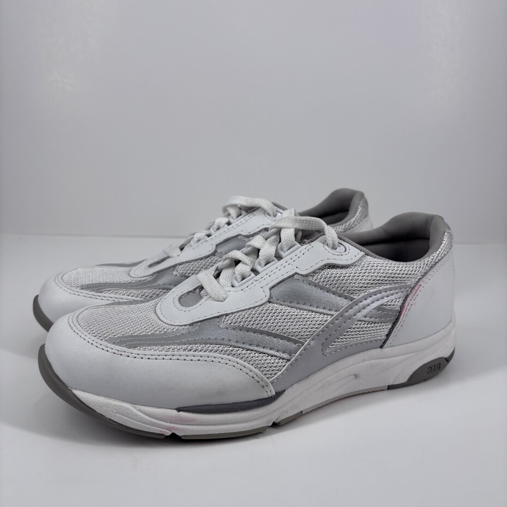 SAS Tour Mesh Walking Shoes Men's US 7M Silver/White Comfort Sneaker Casual‎